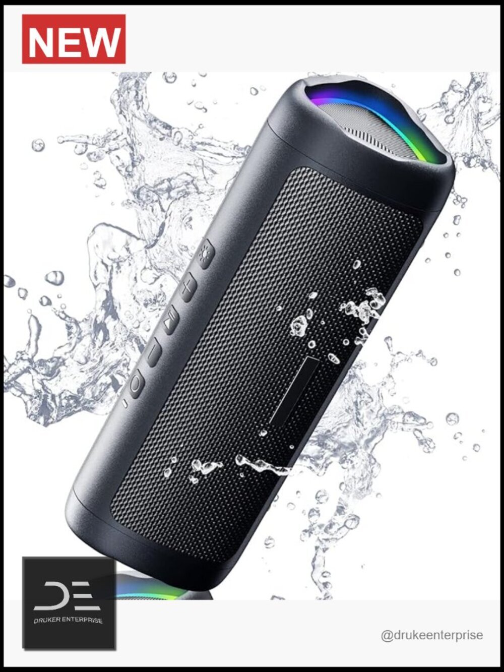 Portable Bluetooth Speaker, IPX5 Waterproof, 20H Playtime, TWS Pairing, BT5.3,